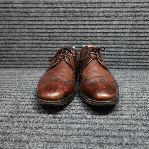 Ecco Shoes Mens 9 Brown Leather Brogue Wingtip Business Casual Dress Shoe - Picture 4 of 14